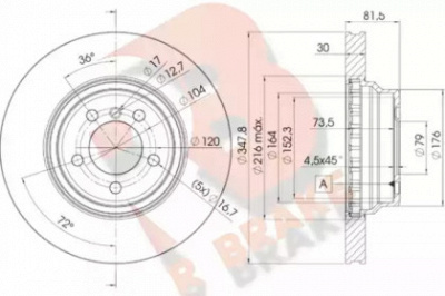 R BRAKE 78rbd20267 -  Тормозной диск